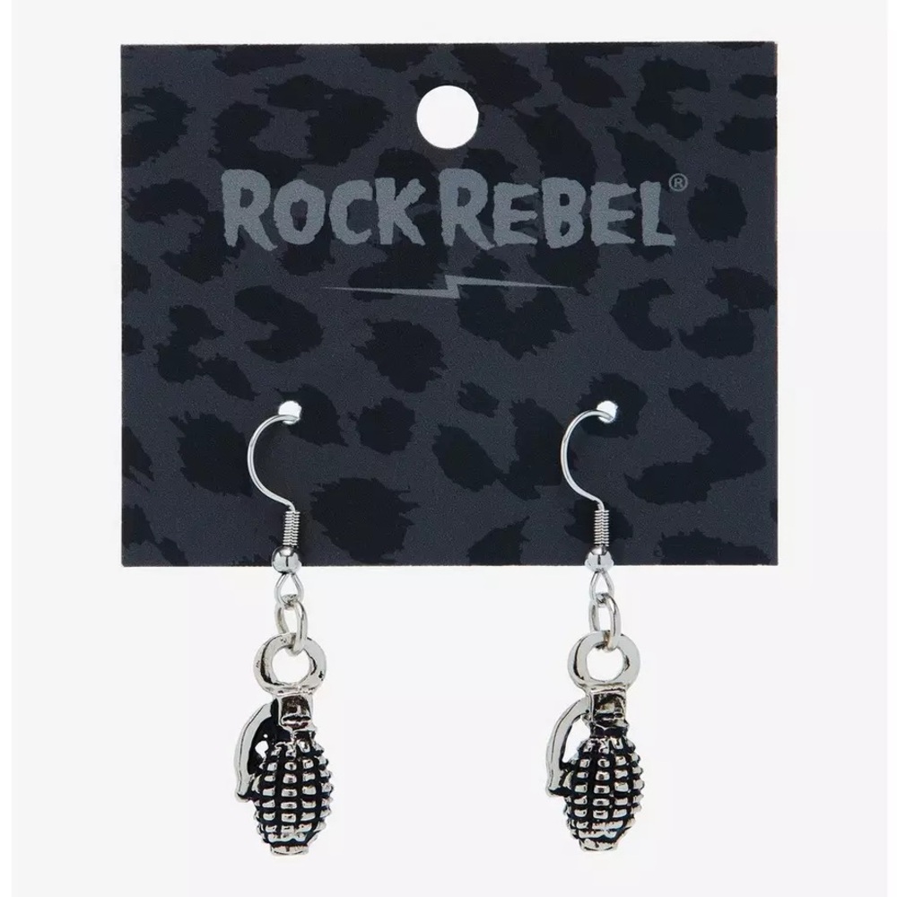 Rock Rebel Grenade Earrings NWT